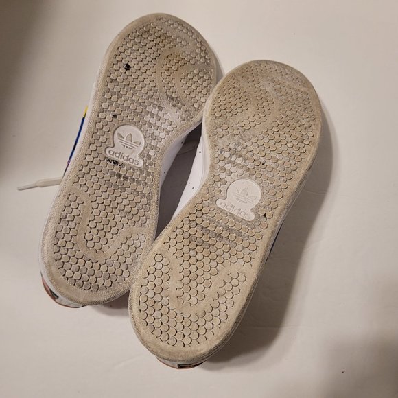 Adidas Stan Smith Sneaker White/Pink/Green/Blue/Yellow Lace up Closure Size 10 - Picture 12 of 13